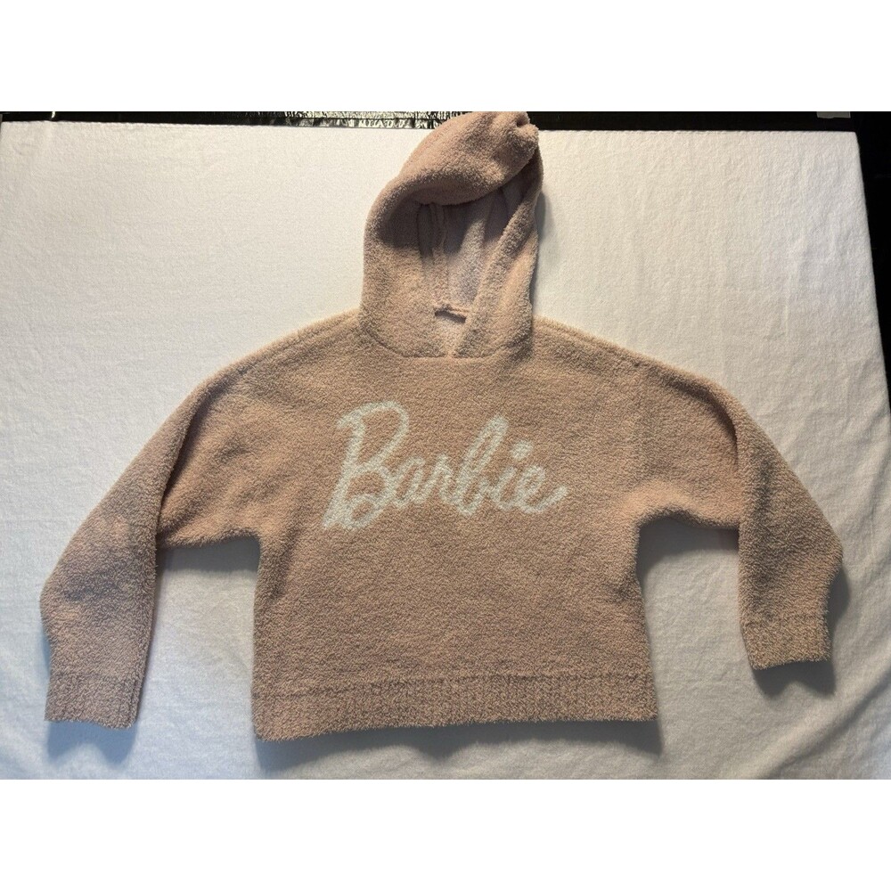 Barbie women’s S Pink Pullover Hoodie Fleece Long Sleeve Logo Graphic Print